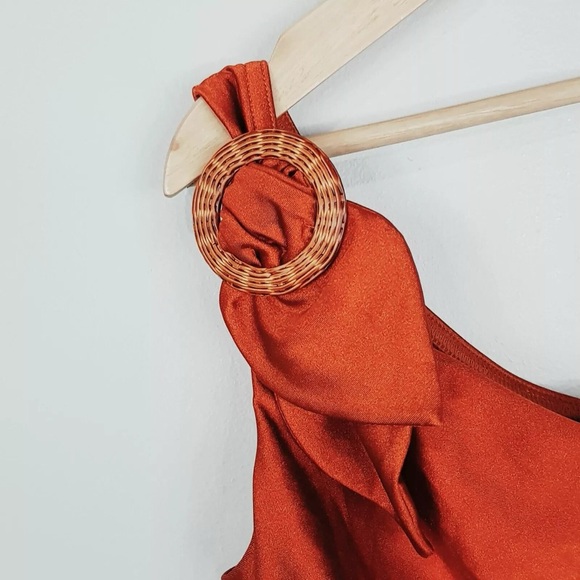 Zimmermann Brown One Piece Swimsuit High-Cut Minimalist Estelle - Picture 9 of 12